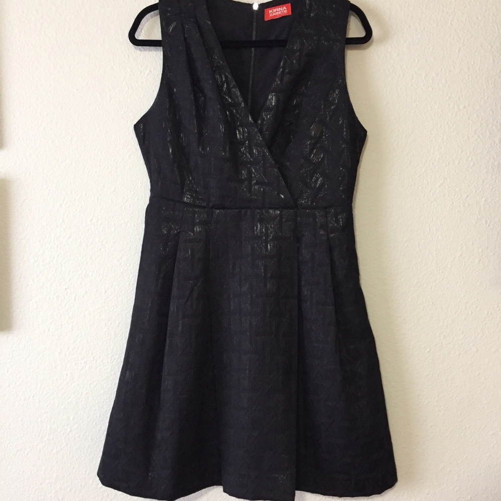 Black Shiny Skater Style Dress