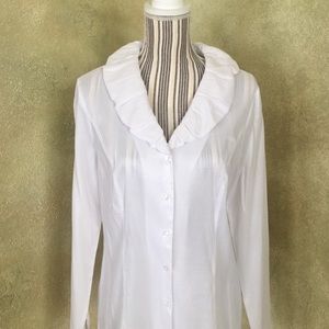 TRIBAL WHITE BUTTON FRONT BLOUSE