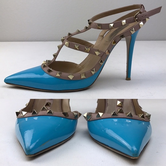 Valentino Garavani blue patent 'Rockstud' pumps - Picture 2 of 4