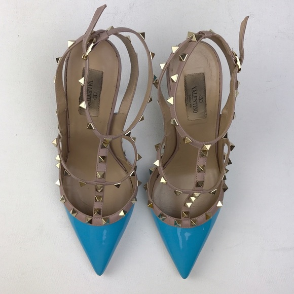 Valentino Garavani blue patent 'Rockstud' pumps - Picture 3 of 4