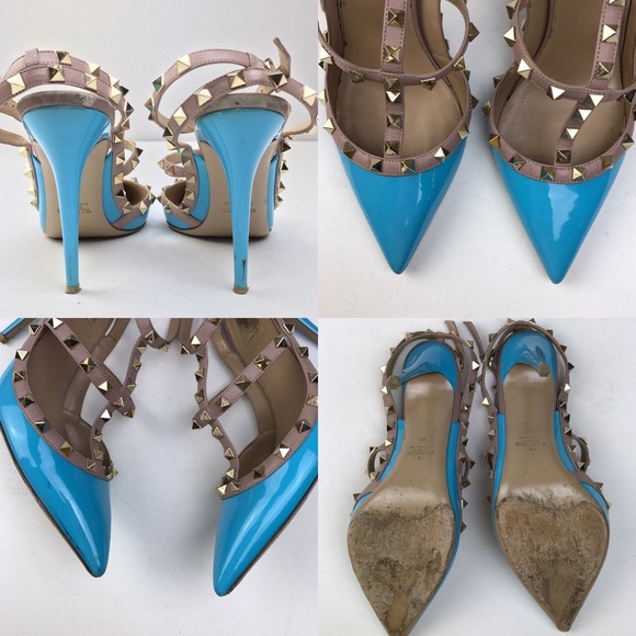 Valentino Garavani blue patent 'Rockstud' pumps - Picture 4 of 4