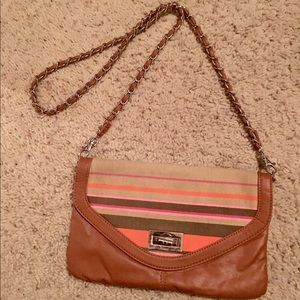 Brown and striped Apt. 9 satchel purse