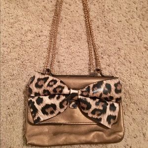 Bronze and leopard Charming Charlie purse