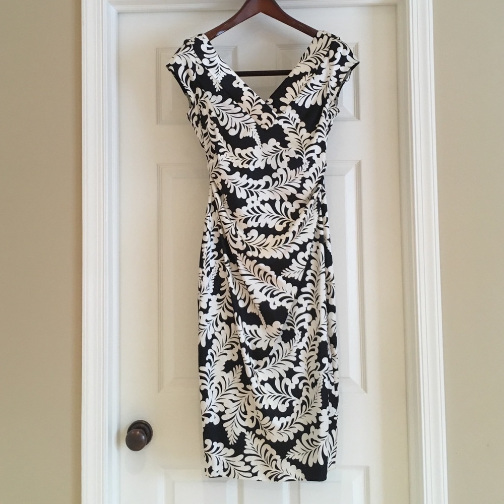 Beautiful navy and white knee length dress