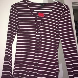maroon lace up top