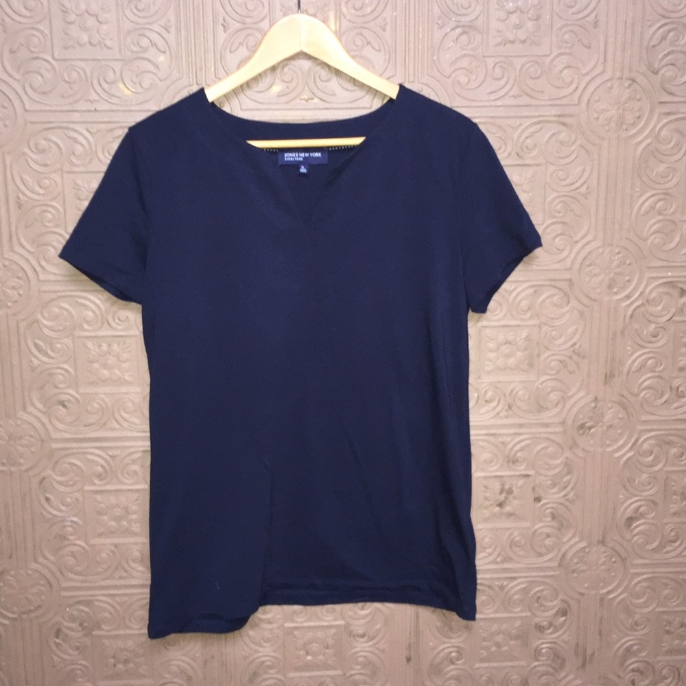 Jones New York Signature Navy Blue Top XL