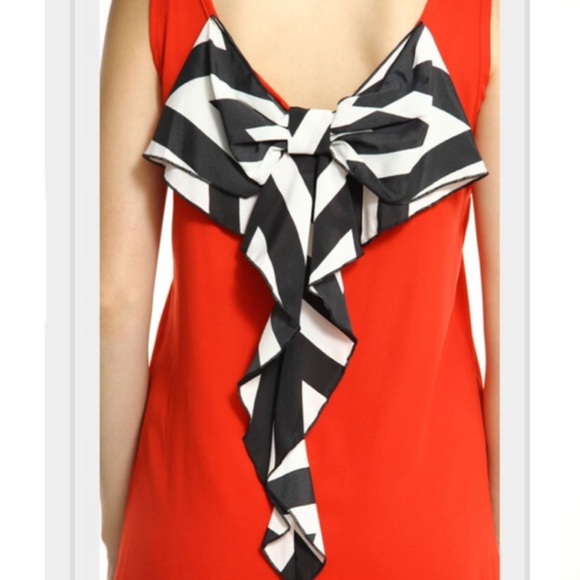 Red Dress With Navy Bow - Picture 4 of 4