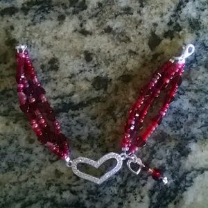 One of a kind Valentine's beaded bracelet
