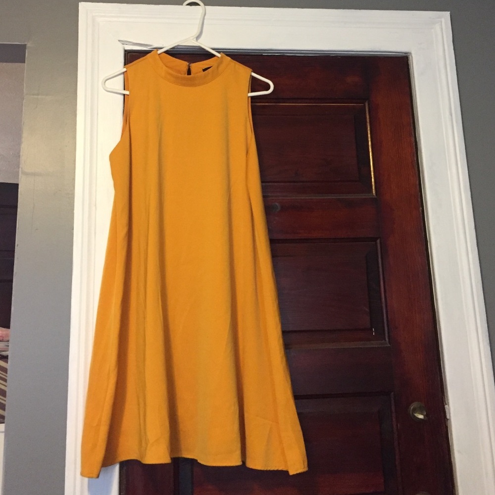 Lulu's Sway Time mustard Yellow Swing dress small