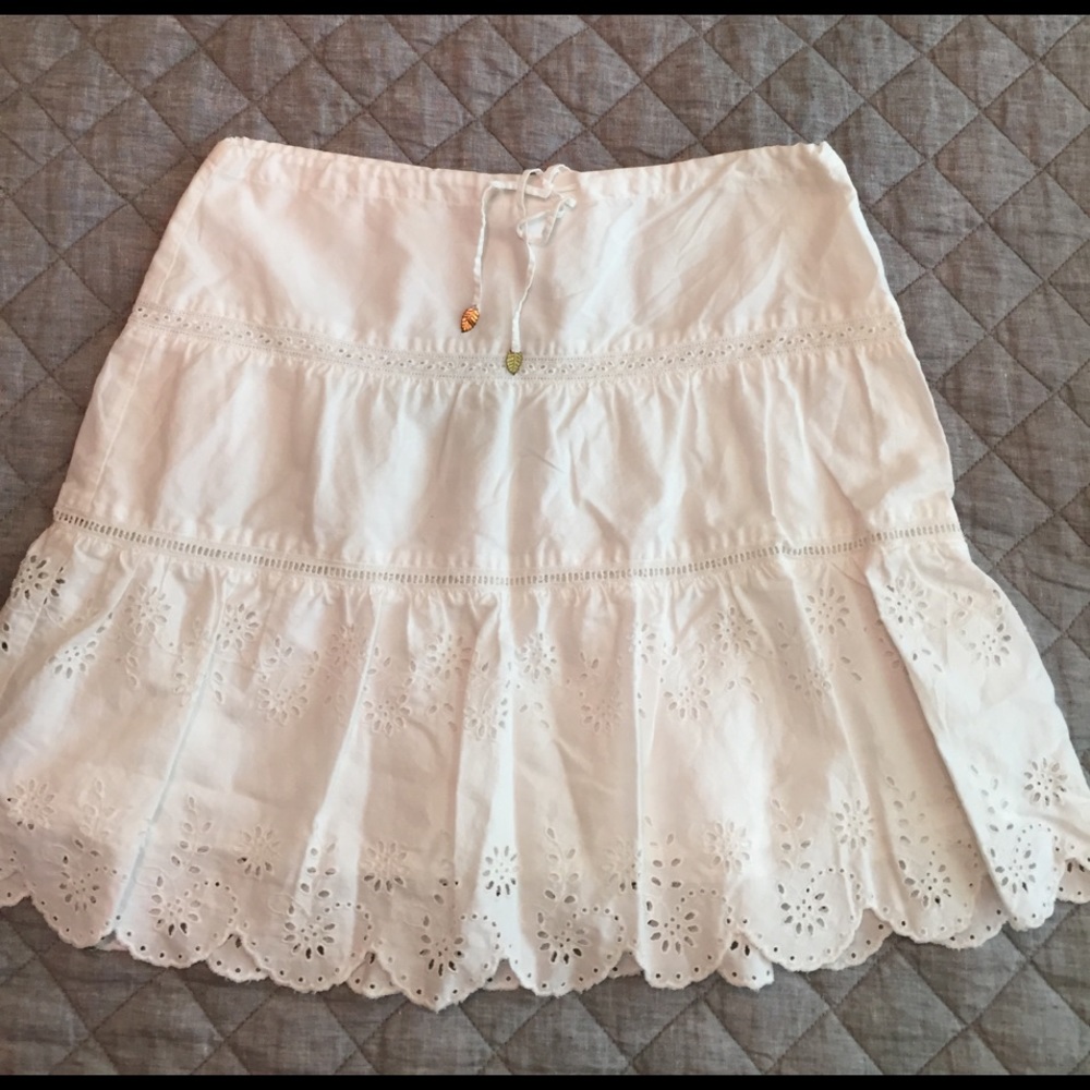 Lace eyelet skirt