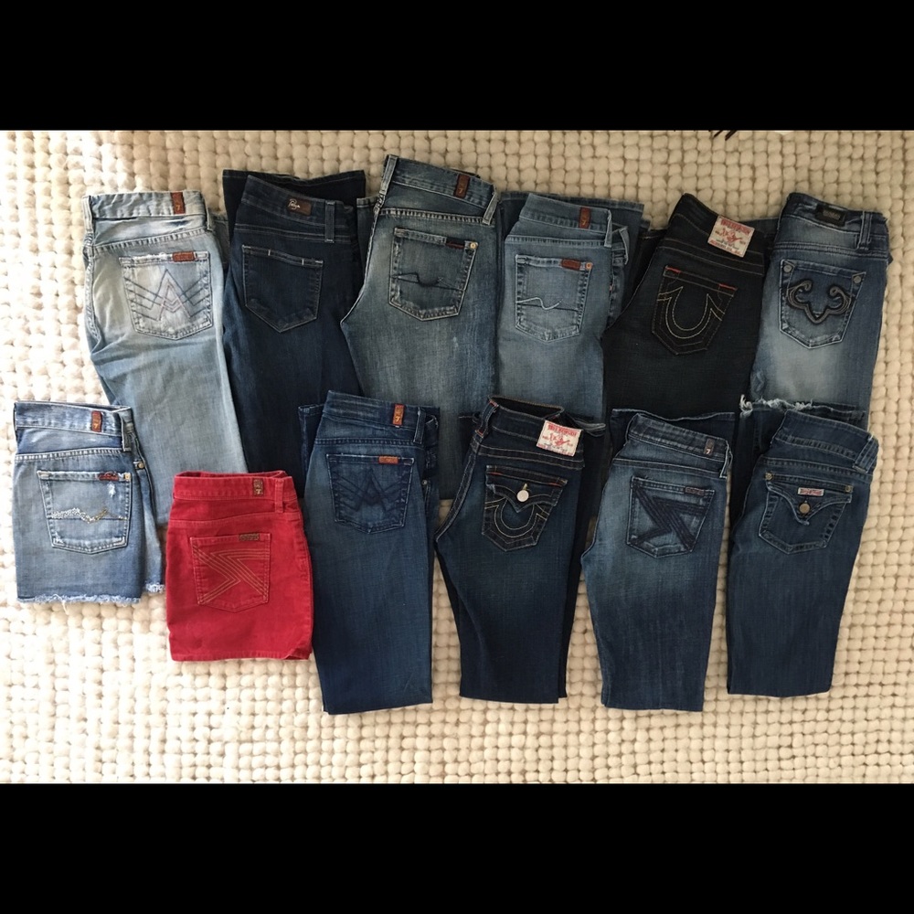 Huge Denim Jean & Skirt Lot - SZ 26/25/0