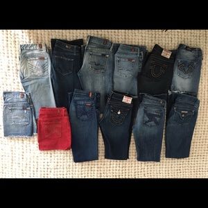 Huge Denim Jean & Skirt Lot - SZ 26/25/0