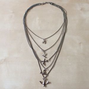 Soaring birds tiered necklace