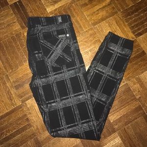 Black/Silver Plaid skinny pants