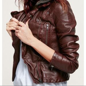 Free People (vegan) Leather Moto Jacket