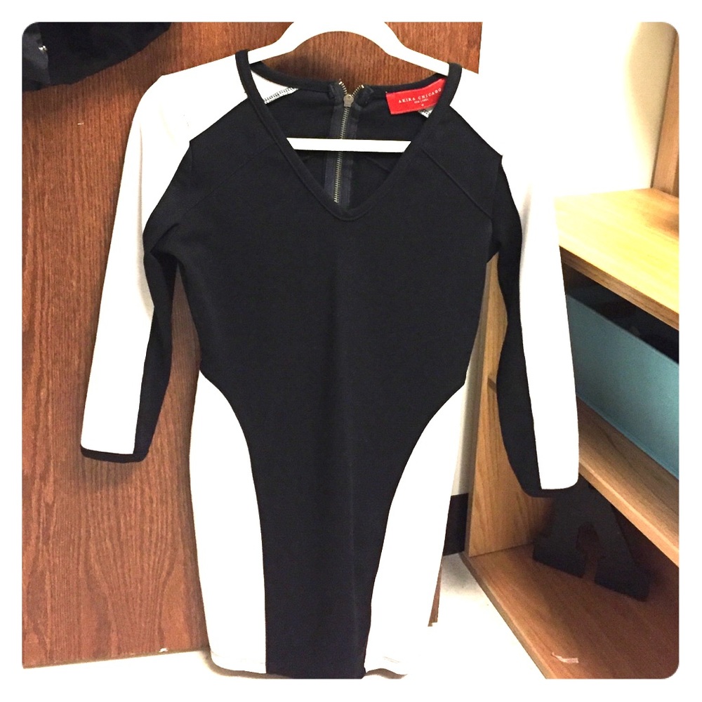 Akira Form Fitting Color Block Dress