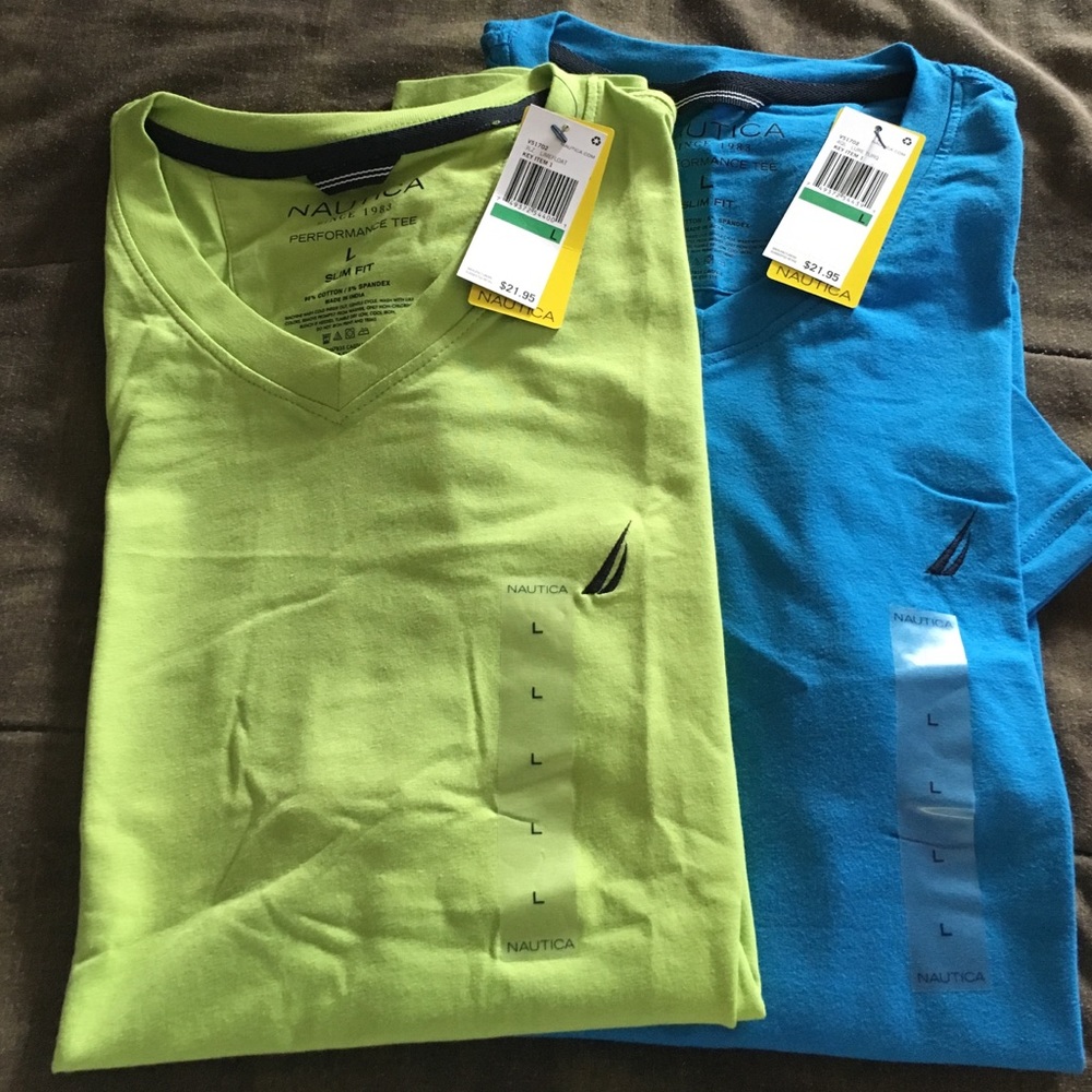 NEW NAUTICA MENS V- NECK TEE BUNDLE