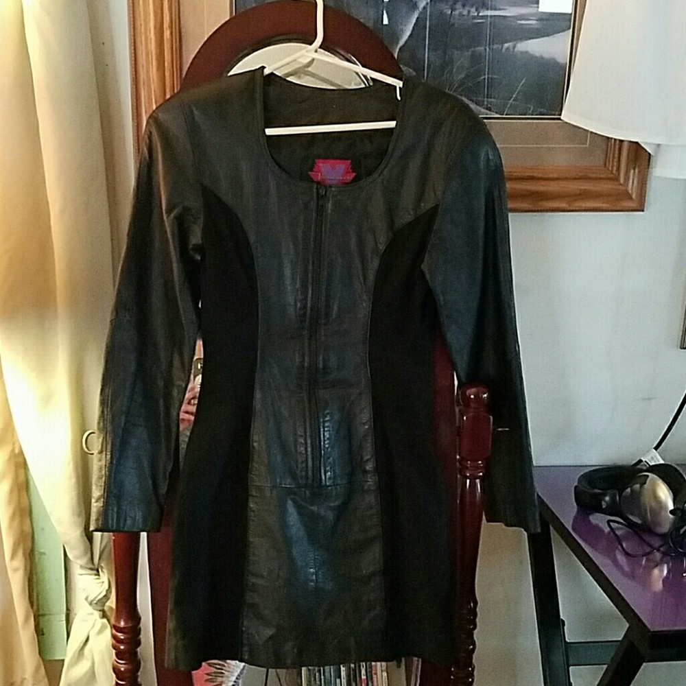 little black leather dress