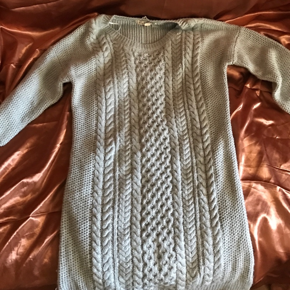 Grey knitted sweater dress