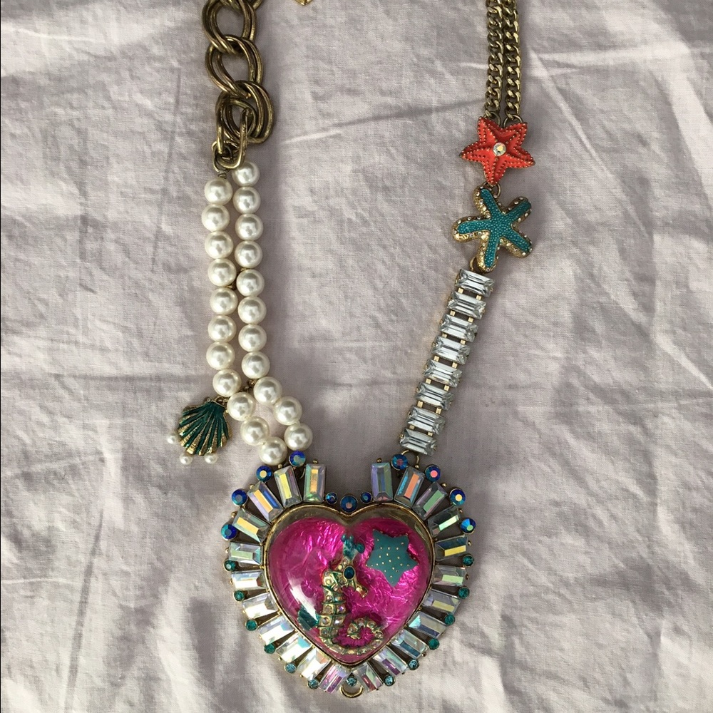 Rare Betsey Johnson Seashell Seahorse Necklace
