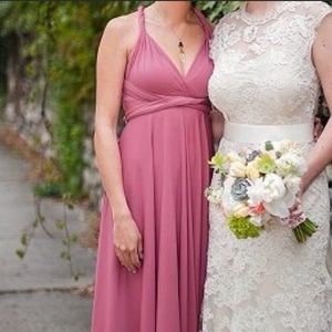 Long floor length rose dress