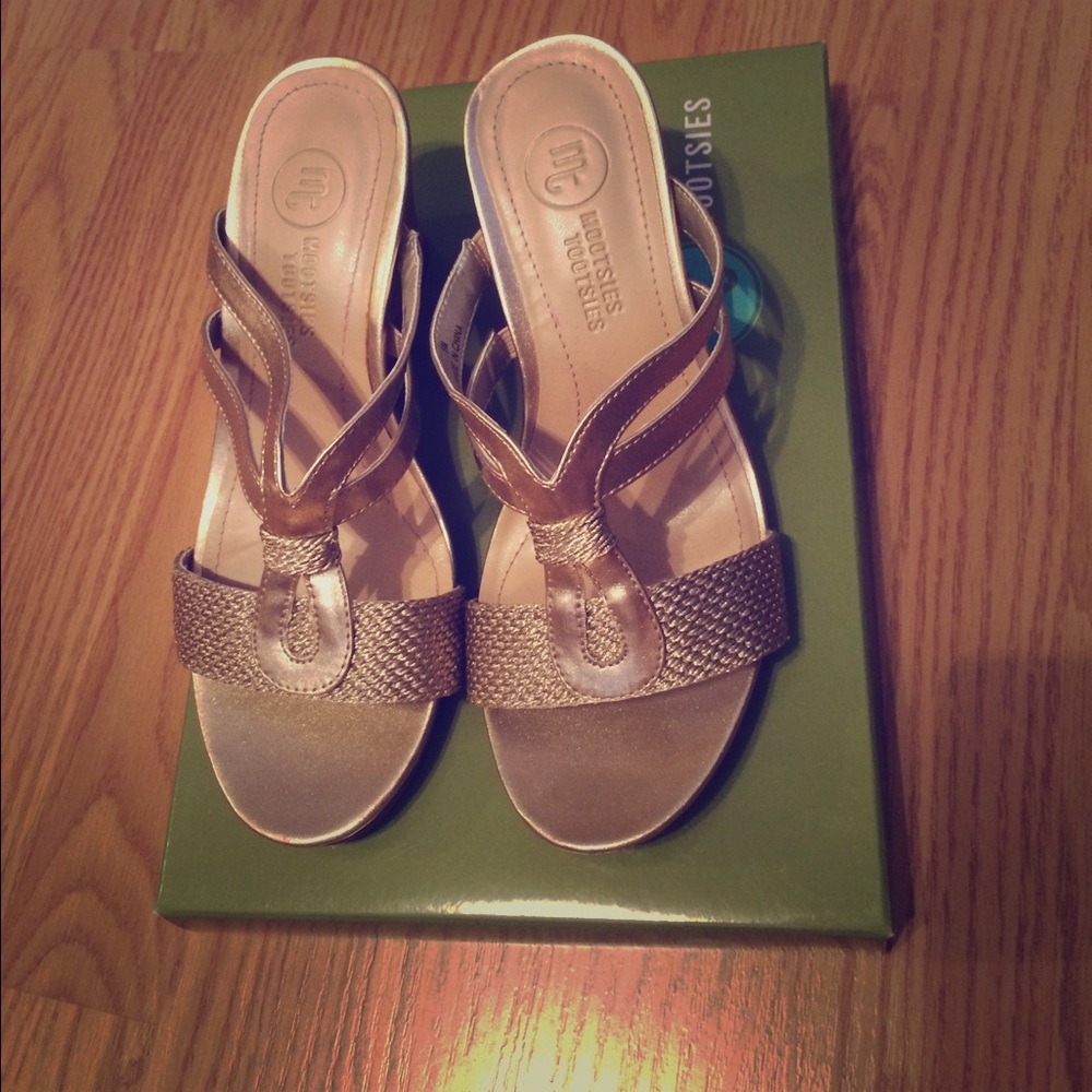 Gold platform sandals