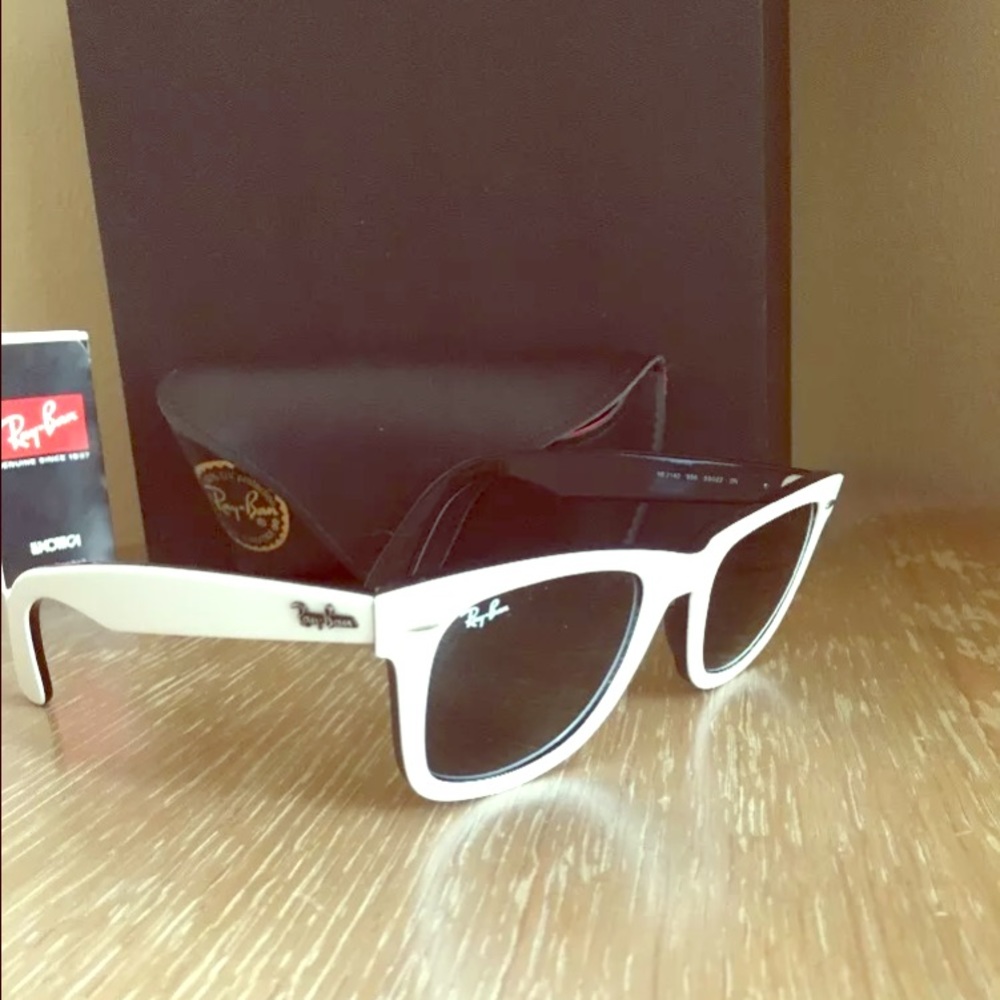 RAY BAN WAYFARER RB2140B WHITE SUNGLASSES Authenti