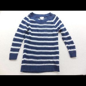 LEVI'S STRIPED OPEN KNIT LONG SLEEVE SWEATER S