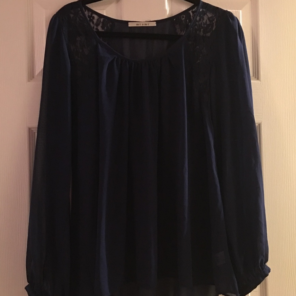 Sheer Long Sleeve Blouse