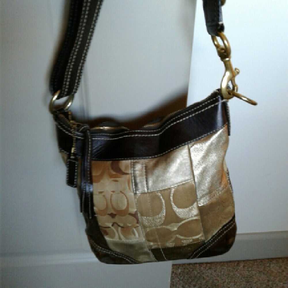 Coach gold patch purse