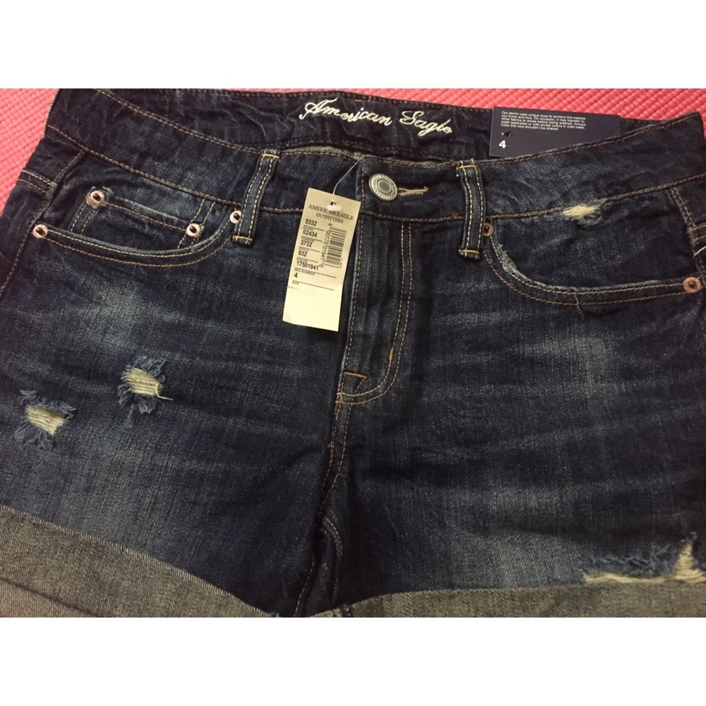 American Eagle Dark Wash Midi Shorts