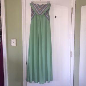 Boho flowing strapless