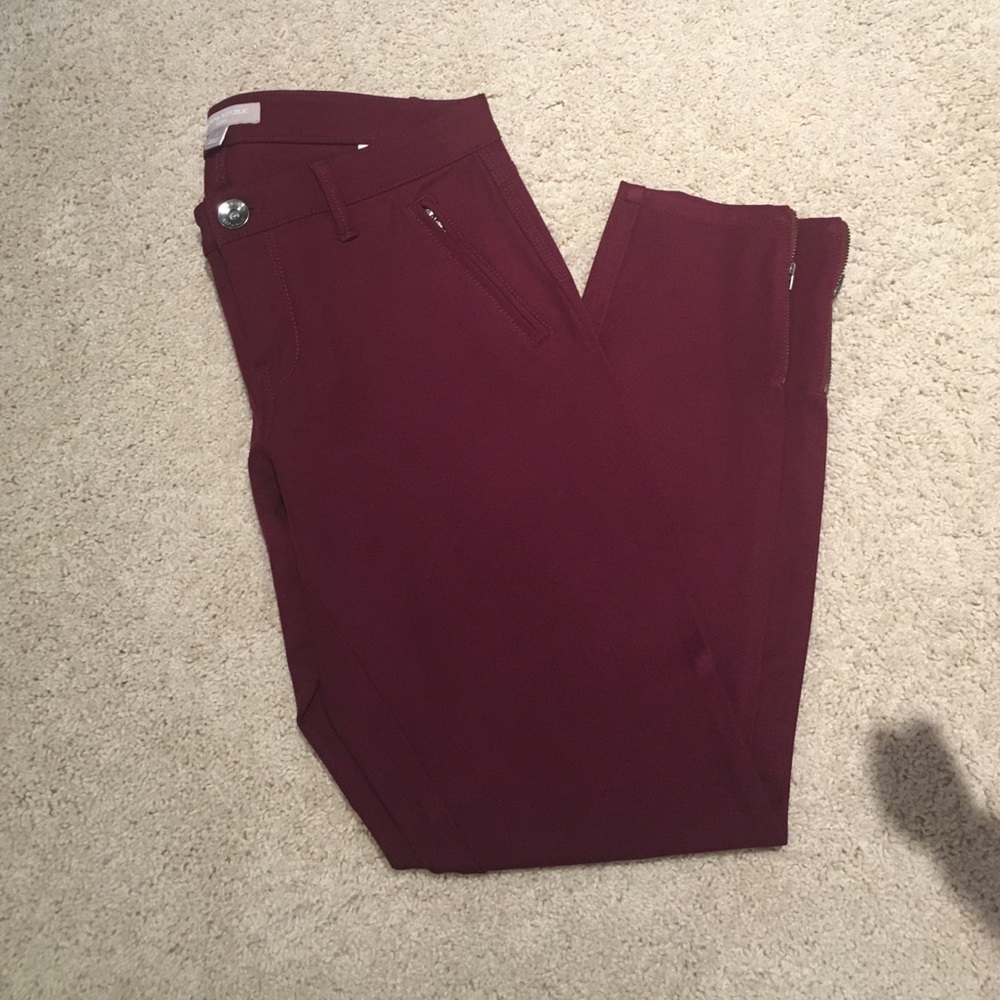 Zipper Detail plum pants