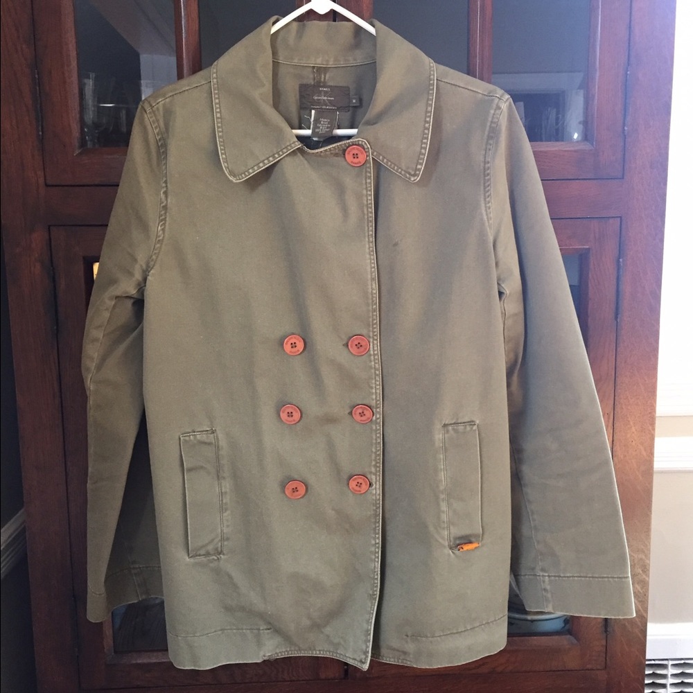 Green Kaki Jacket- Pea Coat/Military Style