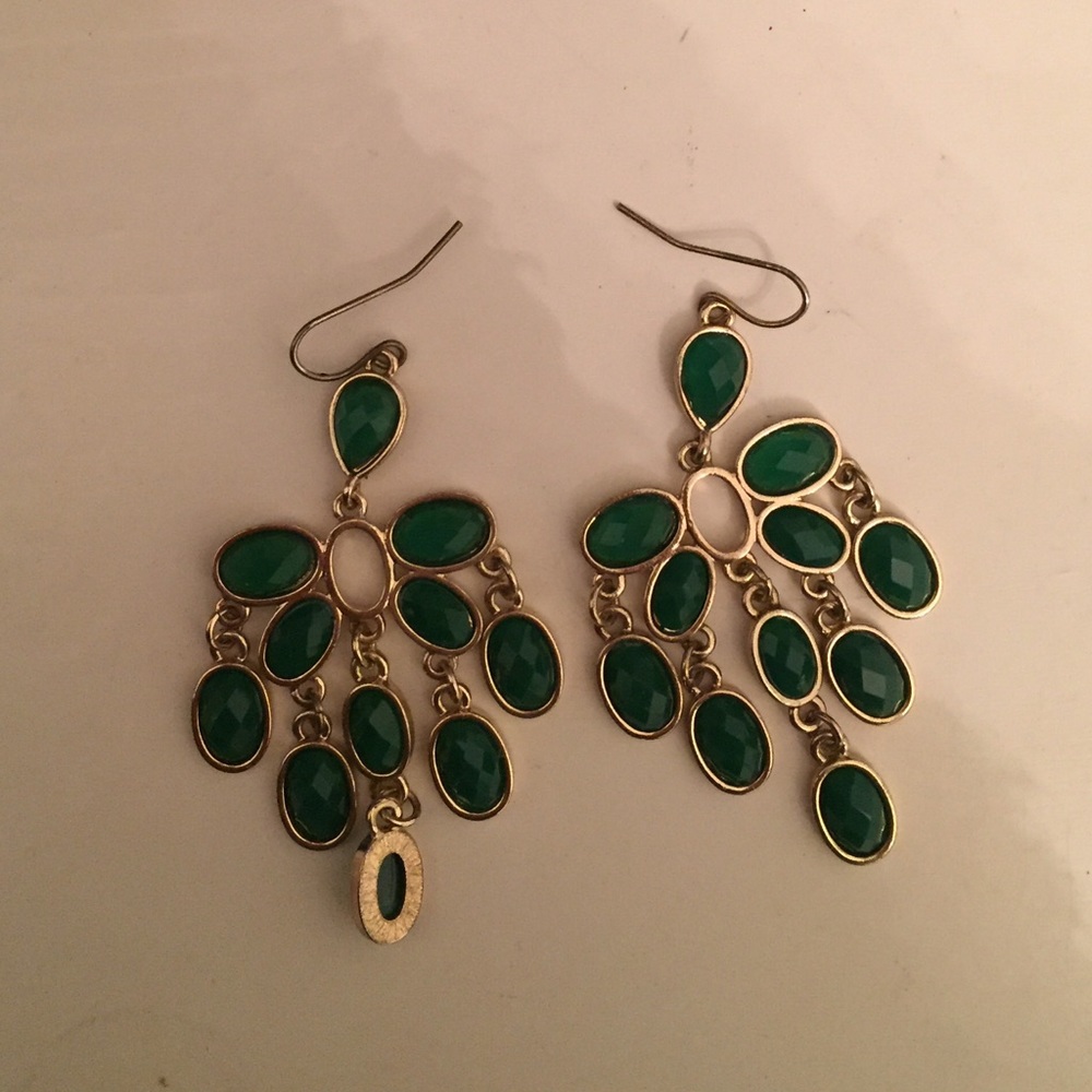 Green and Gold Earrings