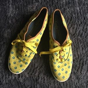Yellow Flower Coated Canvas Keds