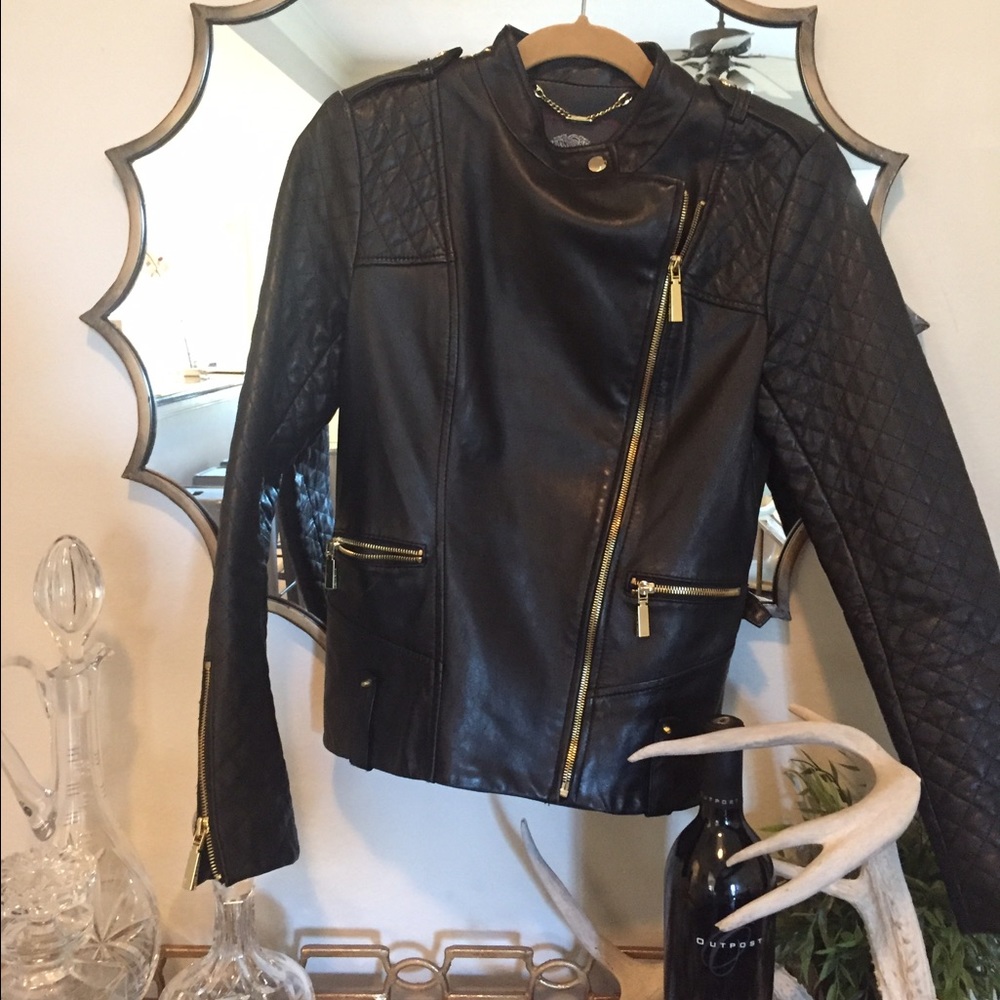 Vince Camuto Black Leather Jacket