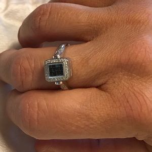 Diamond and Black Diamond 14k Ring