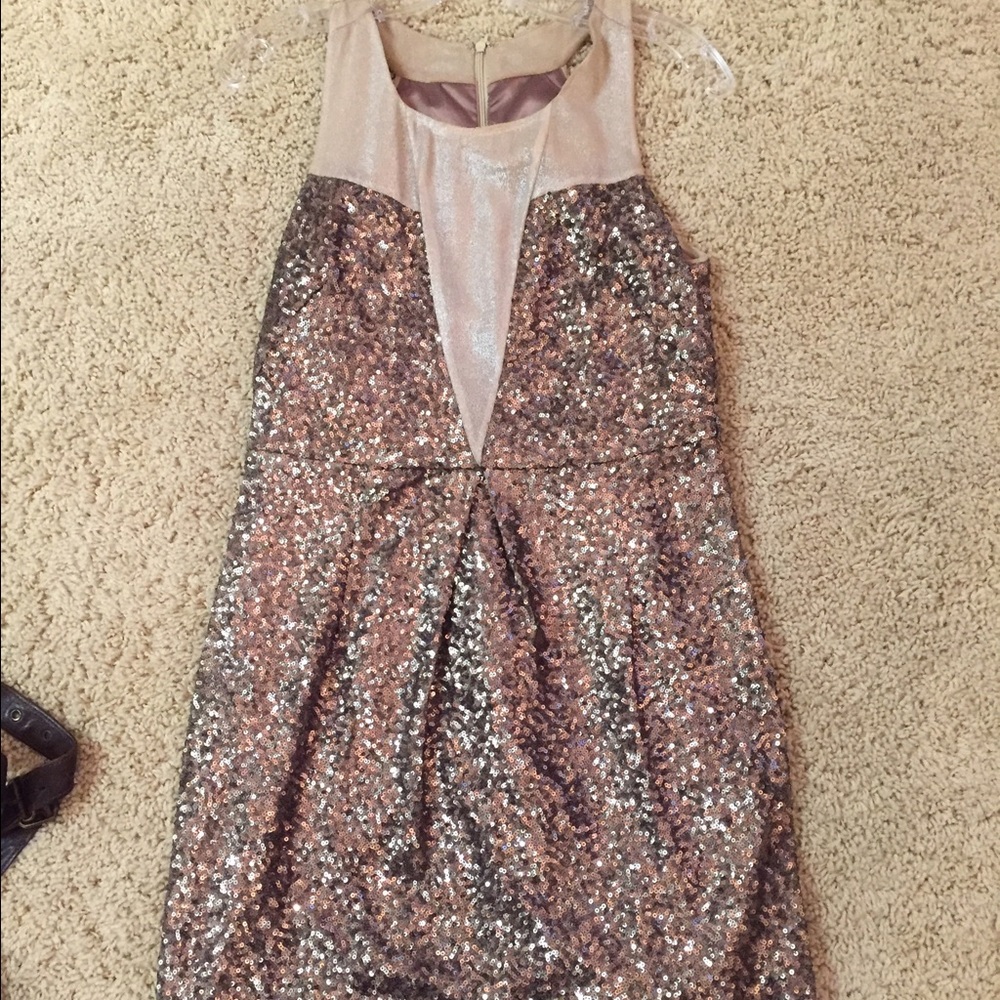 Silver/bronze glitter cocktail dress