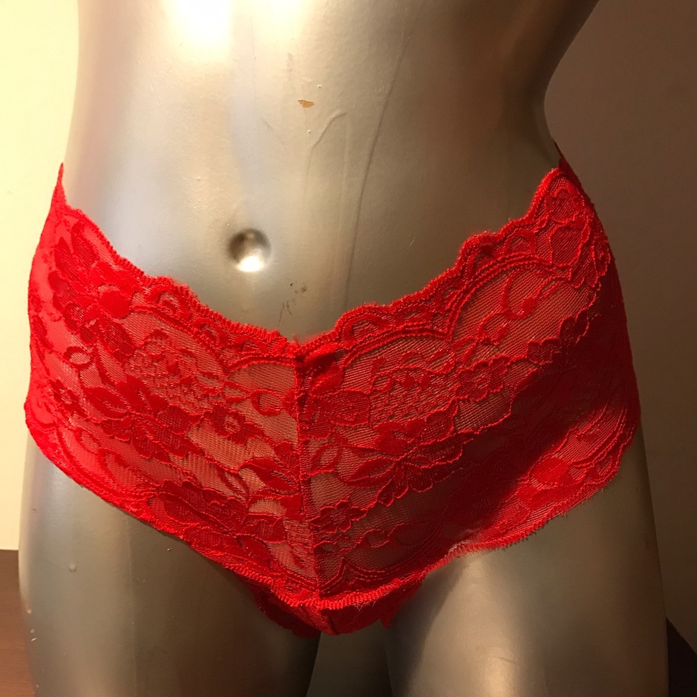 Red bottom panty lace high waist