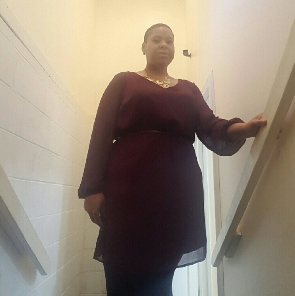 Maroon Shift Dress