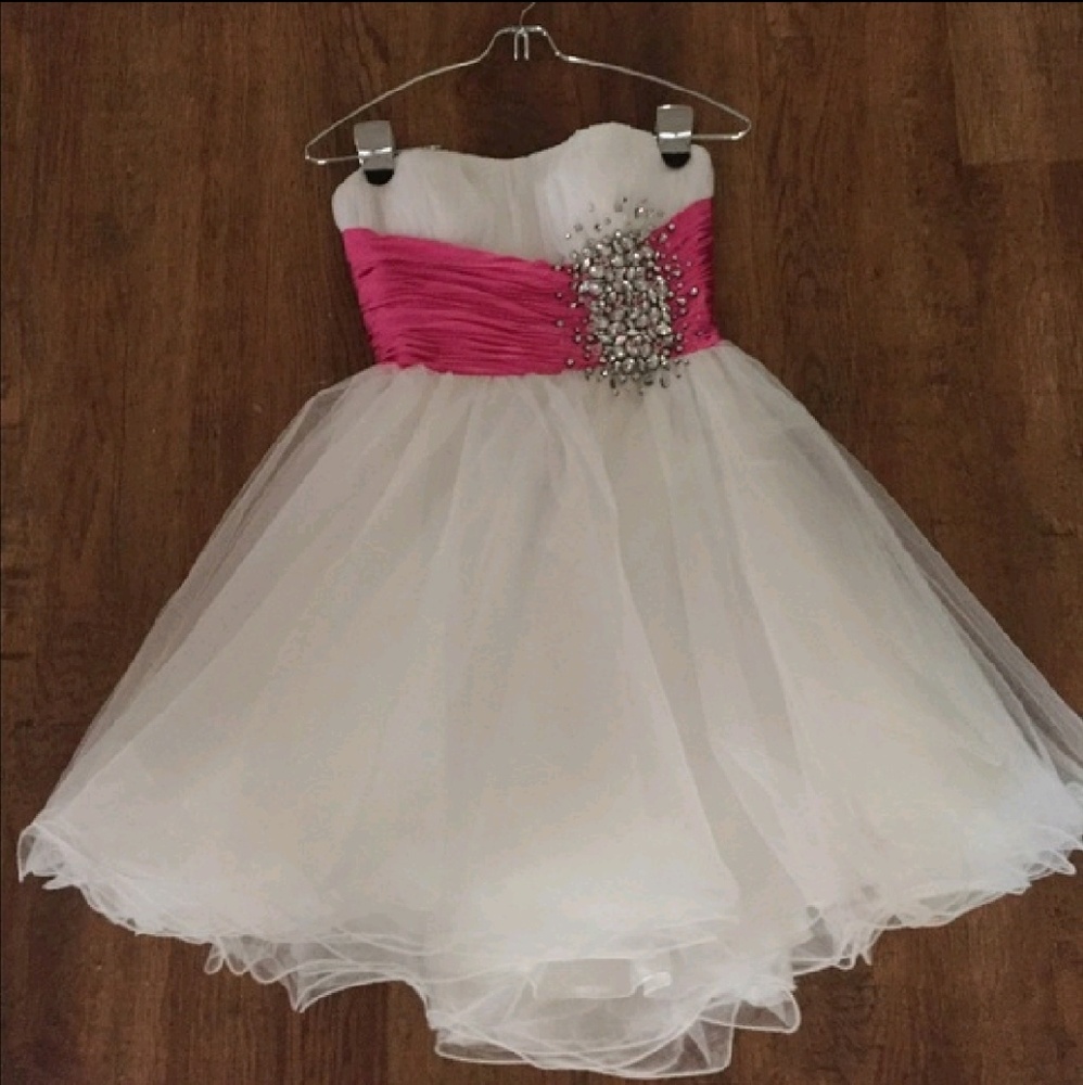(on hold) White and Pink Sherri Hill Dress