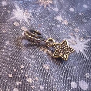 FINAL Authentic Pandora CZ Pave Star Dangle Charm