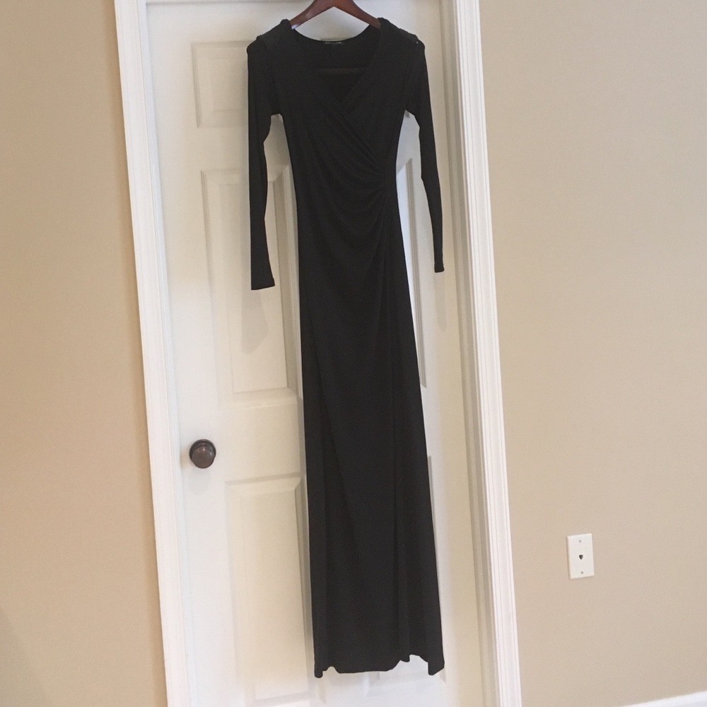 Maternity Black Long Sleeve Gown