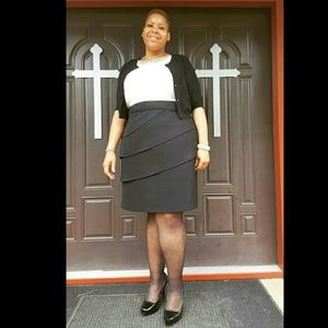 Black and White Sheath w Layer Detail