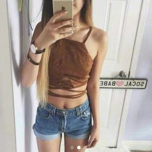 Nwot | Suede crop top