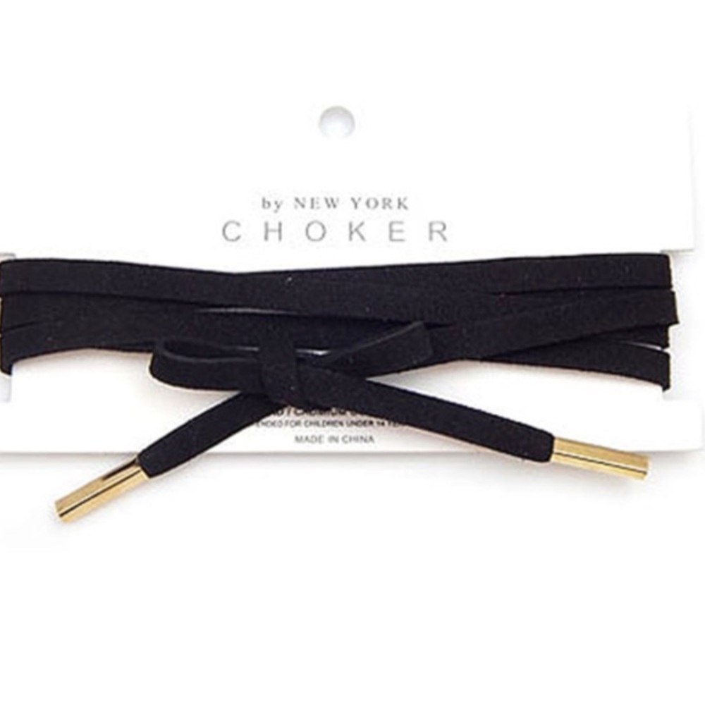 Black Suede Tie Choker
