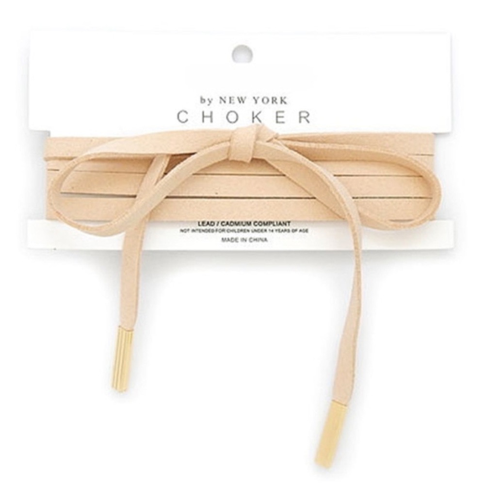 Nude Suede Tie Choker