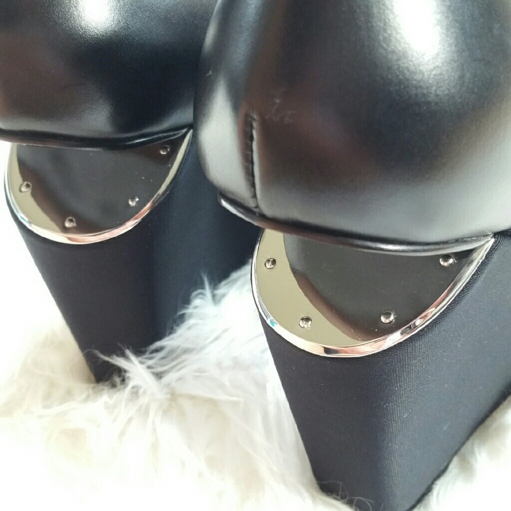 ALEXANDER WANG Alla neoprene and leather wedge - Picture 4 of 5