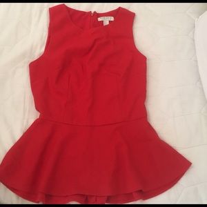 Red peplum top